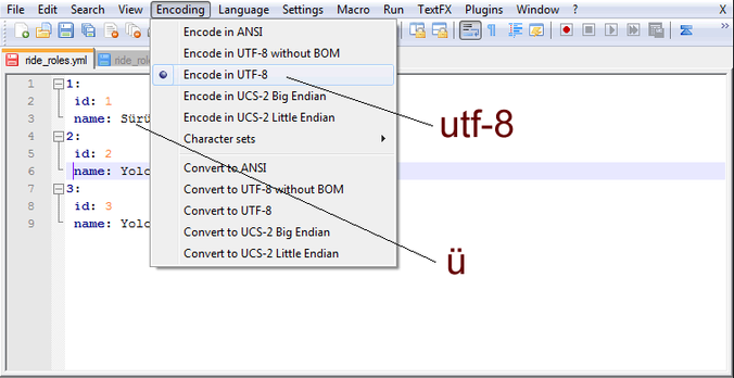 yaml utf-8 encoding turkish characters