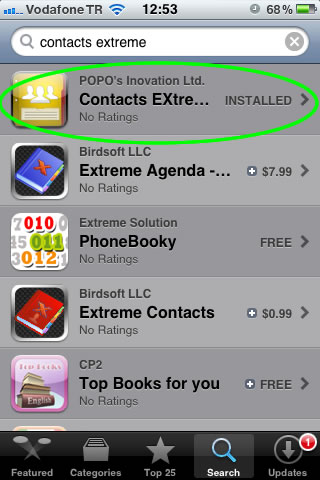 Install Contacts EXtreme on iPhone